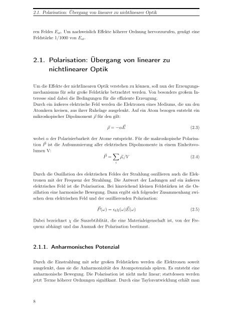 Erzeugung und Charakterisierung von ultrakurzen Laserimpulsen ...