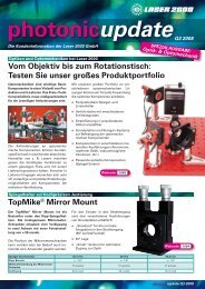 Optik und Optomechanik photonicupdate - Laser 2000 GmbH