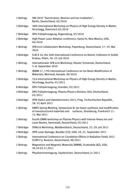 Forschungsbericht 2010 - 2011 - Fachbereich Physik der Universität ...