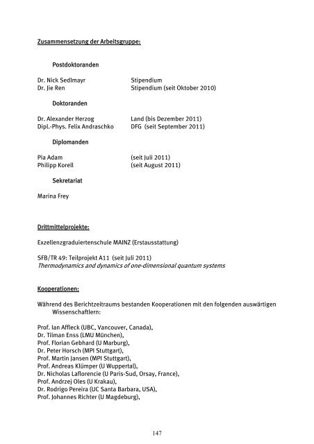 Forschungsbericht 2010 - 2011 - Fachbereich Physik der Universität ...