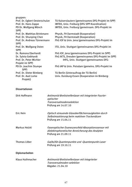 Forschungsbericht 2010 - 2011 - Fachbereich Physik der Universität ...