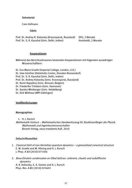 Forschungsbericht 2010 - 2011 - Fachbereich Physik der Universität ...