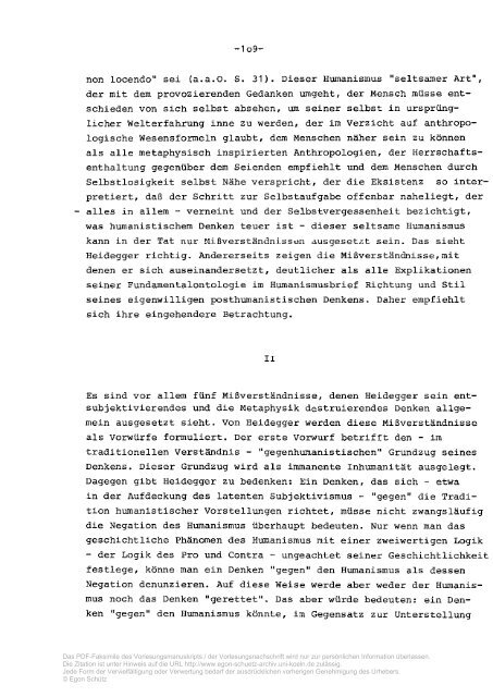 Existenz und Humanismus. Sartres und Heideggers - Egon Schütz ...