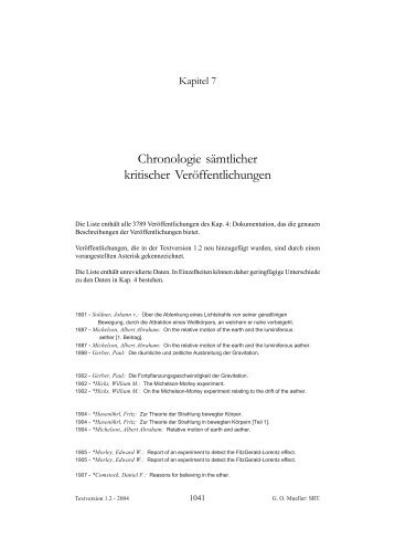 Chronologie sämtlicher kritischer Veröffentlichungen - Wissenschaft ...