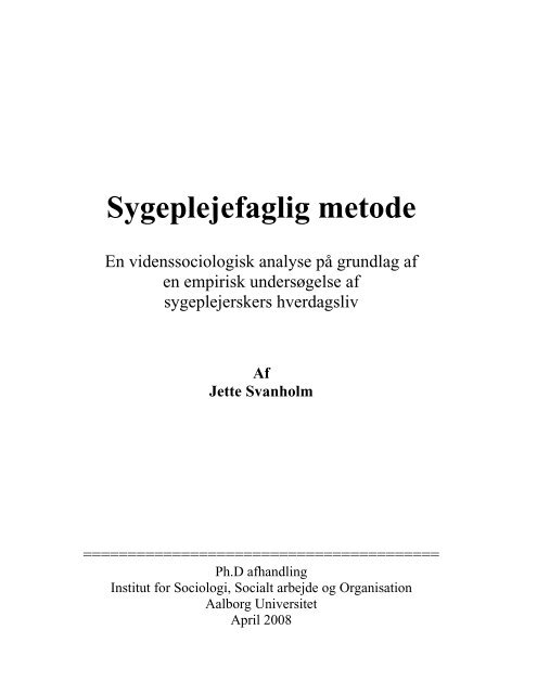 Sygeplejefaglig metode - University College Nordjylland