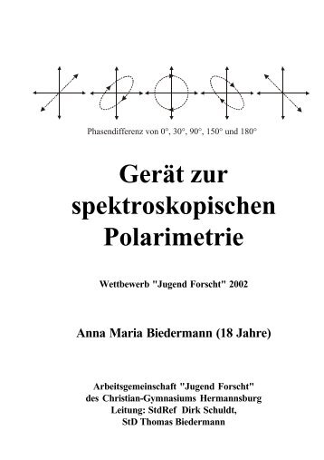 Gerät zur spektroskopischen Polarimetrie - Jufo Hermannsburg