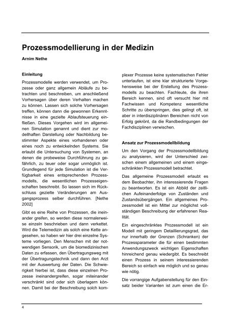 Prozessmodellierung in der Medizin - Alcatel-Lucent Stiftung für ...