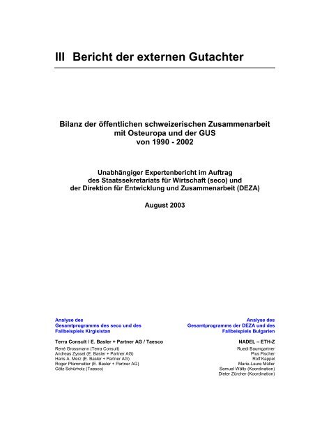 12 Jahre Ostzusammenarbeit - Evaluation 2003/4 - Band 2 - DEZA