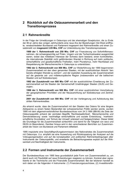 12 Jahre Ostzusammenarbeit - Evaluation 2003/4 - Band 2 - DEZA