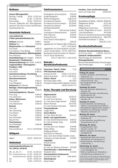 MITTEILUNGSBLATT - Haibach