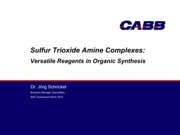 Sulfur Trioxide Amine Complexes - Chemspec Events