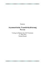 Asymmetrische Transferhydrierung Noyori, Tatiana Knaub, 17.05.10