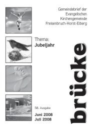 Jubeljahr - Evangelische Kirchengemeinde Freisenbruch-Horst-Eiberg