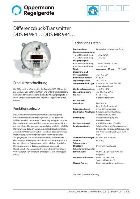 Datenblatt-Nr. 13251 - Oppermann Regelgeräte GmbH