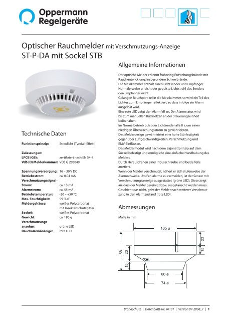 Datenblatt-Nr. 40101 - Oppermann Regelgeräte GmbH