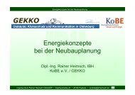 Energiekonzepte bei der Neubauplanung - KoBE