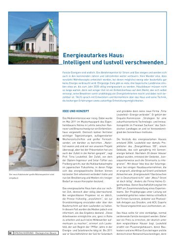 Energieautarkes Haus: Intelligent und lustvoll ... - Timo Leukefeld