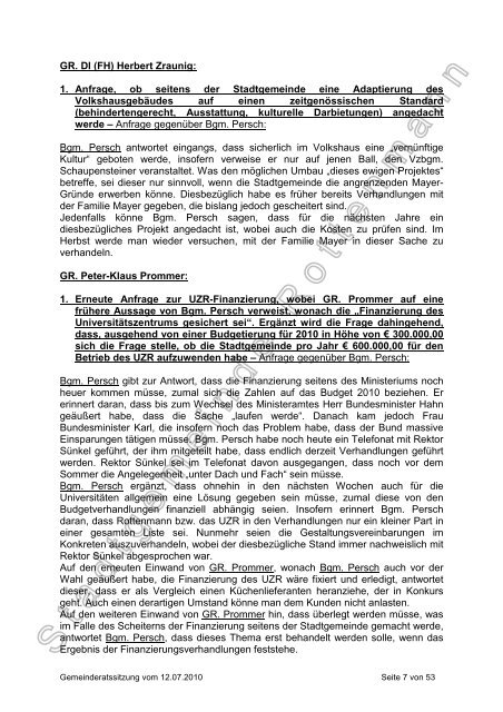 Gemeinderatssitzung 12.07.2010 (927 KB) - .PDF - Rottenmann