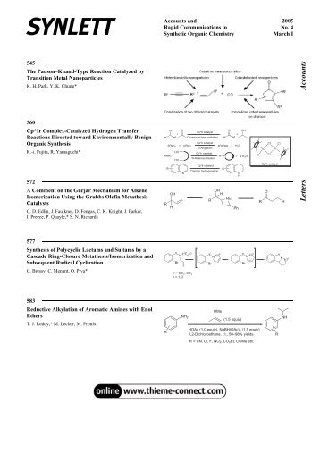 synlett 04/2005 - Thieme Chemistry