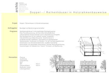 Doppel- / Reihenhäuser in Holzrahmenbauweise - Archis