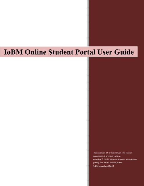 IoBM Online Student Portal User Manual - Institute of Business ...