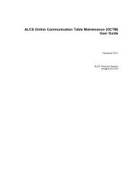 ALCS Online Communication Table Maintenance (OCTM ... - IBM