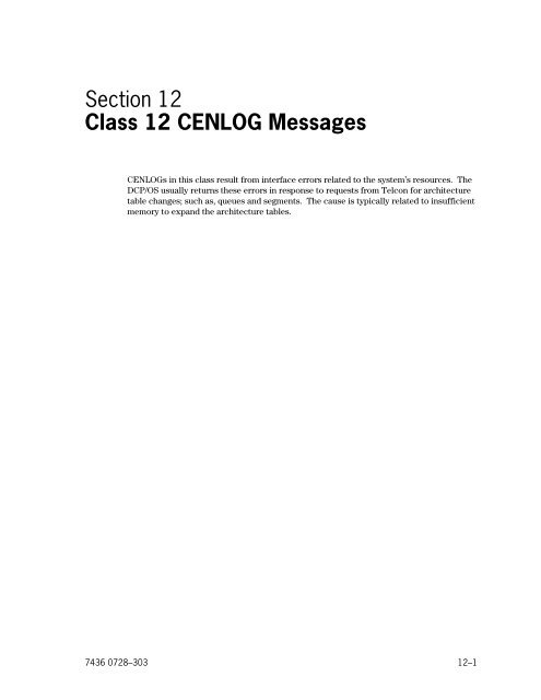 DCP Series Telcon Message Manual - Public Support Login - Unisys