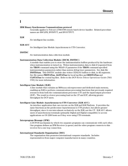 DCP Series Telcon Message Manual - Public Support Login - Unisys