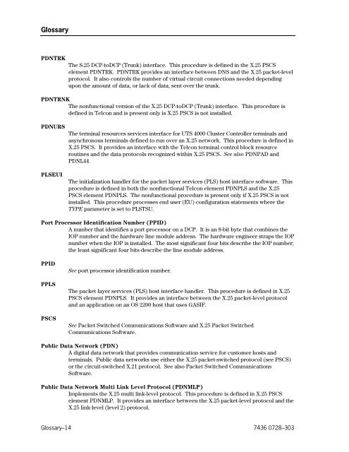 DCP Series Telcon Message Manual - Public Support Login - Unisys