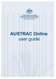 AUSTRAC Online user guide - Australian Transaction Reports and ...