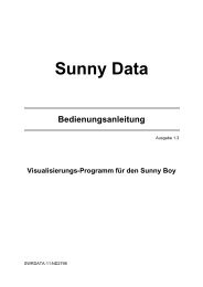 SMA - Sunny Data Bedienungsanleitung - Photovoltaik