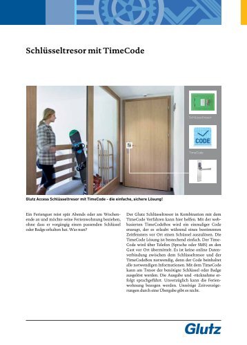 Schlüsseltresor mit TimeCode (PDF) - Glutz