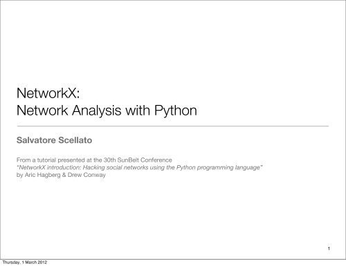 NetworkX: Network Analysis with Python