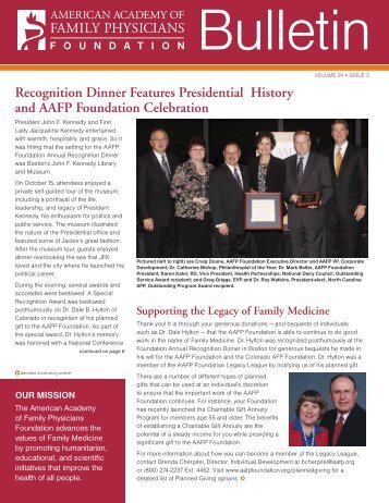 Recognition Dinner Features Presidential History and AAFP ...