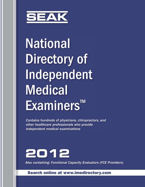 SEAK National Directory Of Independent Medical Examiners