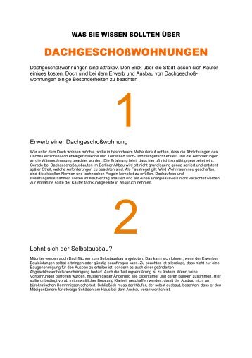 Dachgeschoßwohnungen, in Immobilien-Magazin/Berliner Zeitung ...