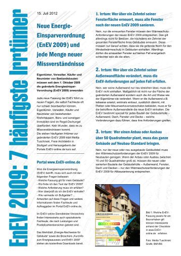 EnEV 2009 Sieben häufige Irrtümer - Service - EnEV-online