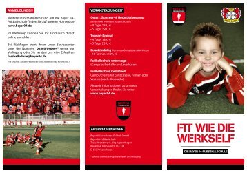 Flyer Fußballschule - Bayer 04 Leverkusen