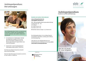 Aufstiegsstipendium - SBB Stiftung Begabtenförderung berufliche ...