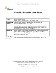 Usability Report Cover Sheet - University of Michigan