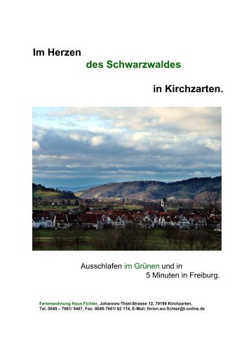 Im Herzen des Schwarzwaldes in Kirchzarten. - Haus Fichter