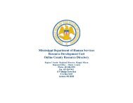 Mississippi Department of Human Services Resource Development ...