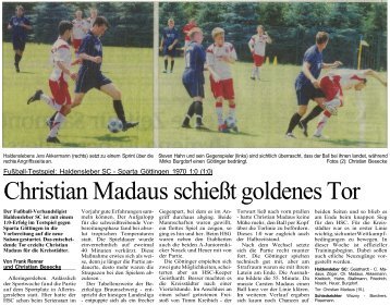 Christian Madaus schieÃŸt goldenes Tor - Haldensleber SC