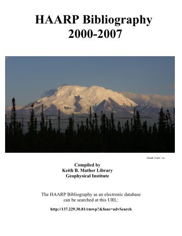 HAARP Bibliography 2000-2007 - Natascha Koch