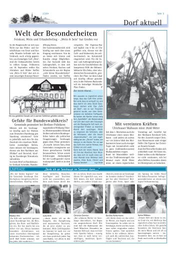 richten Dorf aktuell Welt der Besonderheiten - Dorfzeitung Seeshaupt