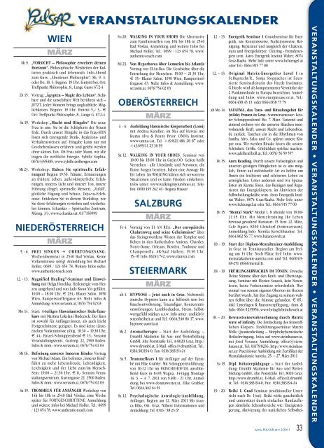 VERANSTALTUNGSKALENDER WIEN - Pulsar