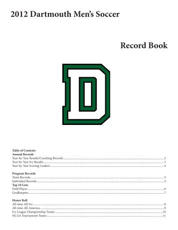 Complete Record Book - Dartmouth College Athletics