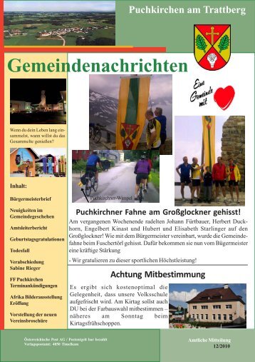 Gemeindenachrichten - Gemeinde Puchkirchen am Trattberg