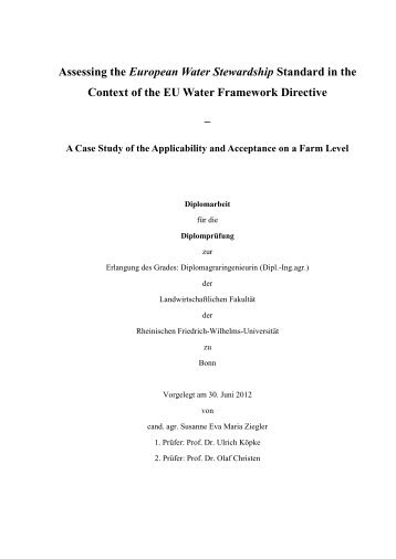 Assessing the European Water Stewardship Standard in the Context ...