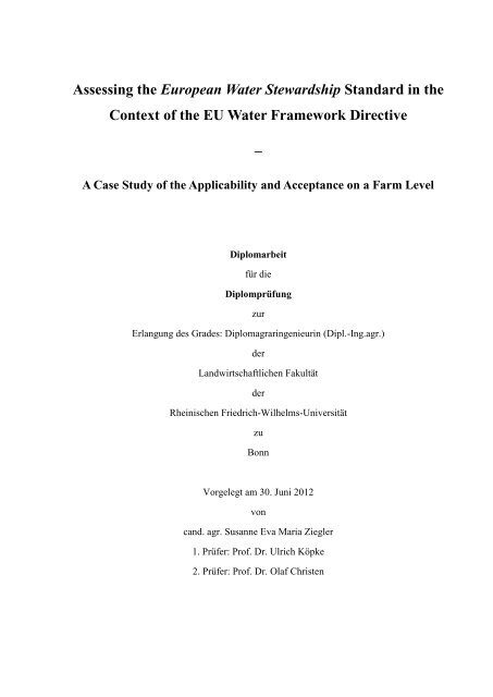 Assessing the European Water Stewardship Standard in the Context ...